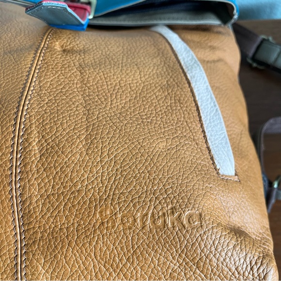 Soruka Recycled Leather Colorblock Backpack / Knapsack - Picture 6 of 12